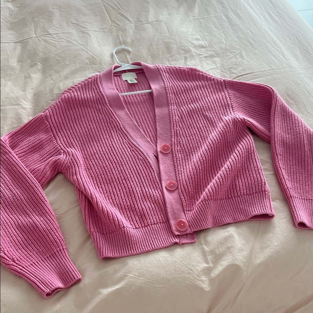 H&M Barbie Pink Oversized Fit Cardigan